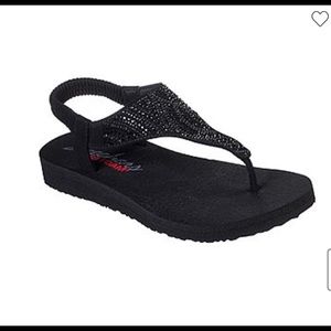 Skechers yoga foam sandals black rhinestones